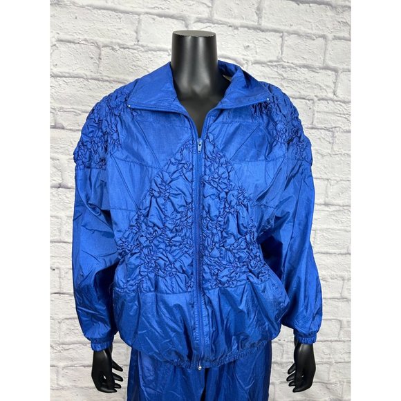 Sports Accent Quilted Ruched Windbreaker Jacket Track Suit Women's M‎ Top L Pant - Picture 2 of 7